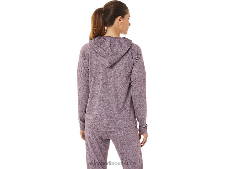Damen-Kapuzenpullover aus weichem Stretch-Strick mit durchgehendem Reißverschluss BL4N2939Asics tiefes Marsheidekraut