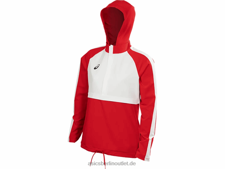 Damen-Trainingsoberteil aus Stretchgewebe BL4N4090Asics Team-Rot/Team-Weiß