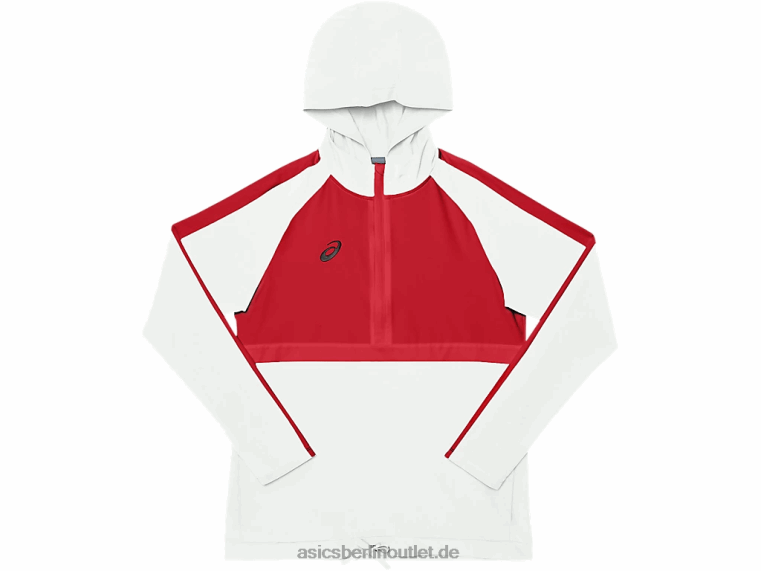 Damen-Trainingsoberteil aus Stretchgewebe BL4N4090Asics Team-Rot/Team-Weiß