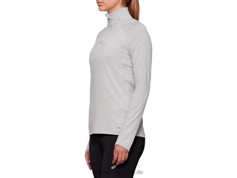 Dorai-Oberteil mit Viertelreißverschluss für Damen BL4N4205Asics hellgraues Heidekraut