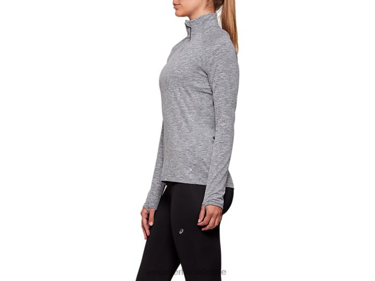 Dorai-Oberteil mit Viertelreißverschluss für Damen BL4N4207Asics dunkelgraues Heidekraut