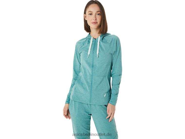 Tech-Hoodie mit durchgehendem Reißverschluss für Damen BL4N3265Asics Salbei-Spacedye