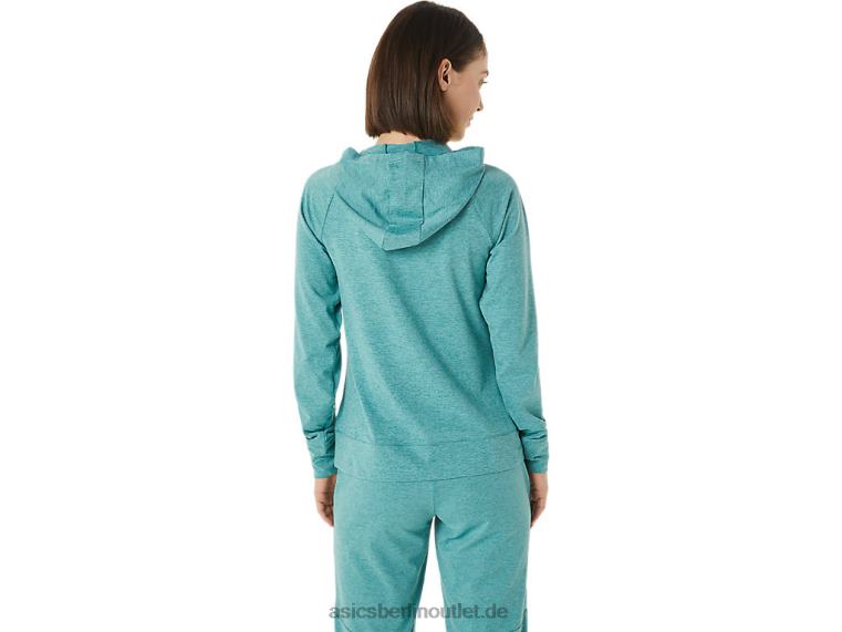 Tech-Hoodie mit durchgehendem Reißverschluss für Damen BL4N3265Asics Salbei-Spacedye