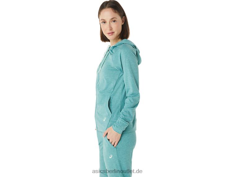 Tech-Hoodie mit durchgehendem Reißverschluss für Damen BL4N3265Asics Salbei-Spacedye