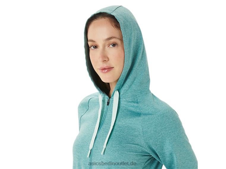 Tech-Hoodie mit durchgehendem Reißverschluss für Damen BL4N3265Asics Salbei-Spacedye
