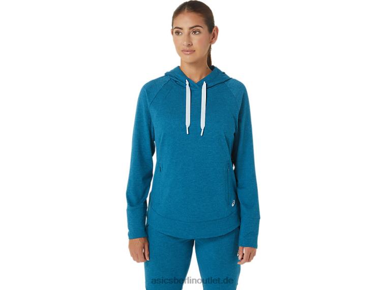 Tech-Pullover-Hoodie für Damen BL4N2809Asics Tiefseeblaugrüner Spacedye