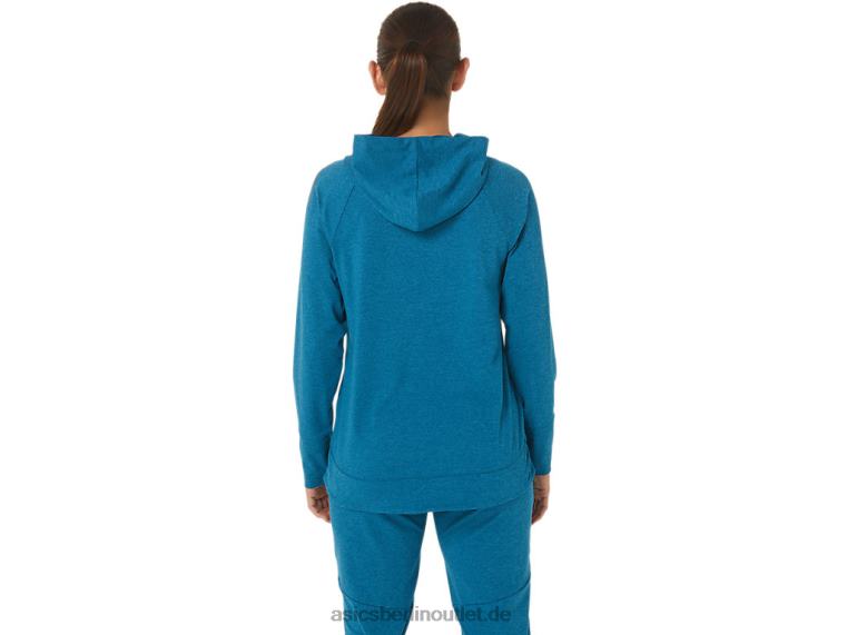 Tech-Pullover-Hoodie für Damen BL4N2809Asics Tiefseeblaugrüner Spacedye