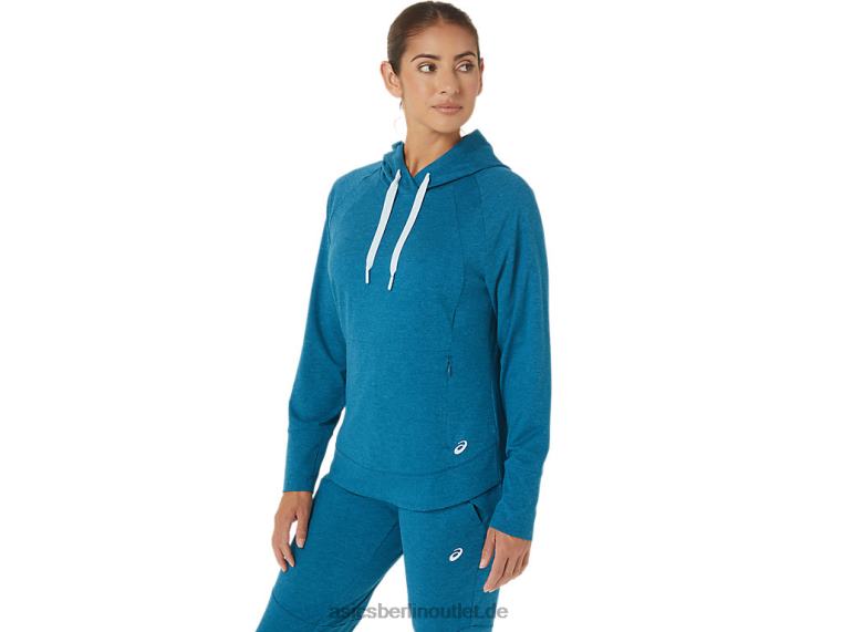 Tech-Pullover-Hoodie für Damen BL4N2809Asics Tiefseeblaugrüner Spacedye