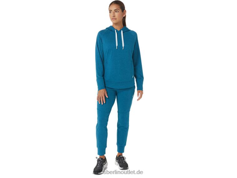 Tech-Pullover-Hoodie für Damen BL4N2809Asics Tiefseeblaugrüner Spacedye