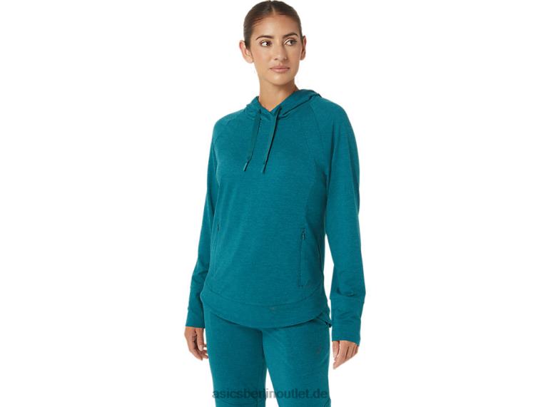 Tech-Pullover-Hoodie für Damen BL4N2820Asics Samt-Kiefern-Spacedye