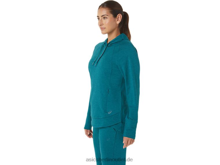 Tech-Pullover-Hoodie für Damen BL4N2820Asics Samt-Kiefern-Spacedye