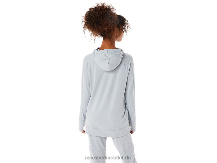 Tech-Pullover-Hoodie für Damen BL4N3289Asics Piedmontgrau SpaceDye/Salbei