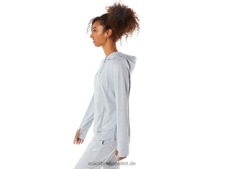 Tech-Pullover-Hoodie für Damen BL4N3289Asics Piedmontgrau SpaceDye/Salbei