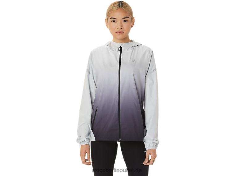 Damen-Lite-Show-Jacke BL4N2785Asics Gletschergrau/Performance-Schwarz