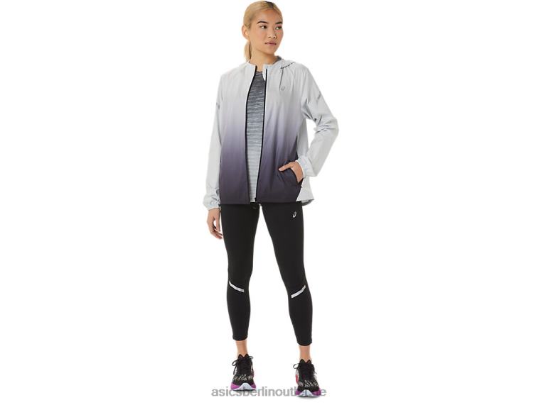 Damen-Lite-Show-Jacke BL4N2785Asics Gletschergrau/Performance-Schwarz