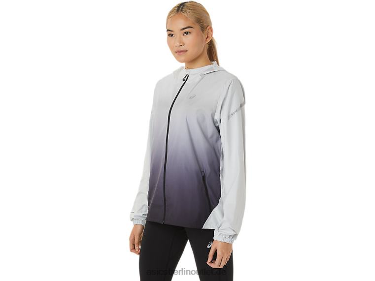 Damen-Lite-Show-Jacke BL4N2785Asics Gletschergrau/Performance-Schwarz