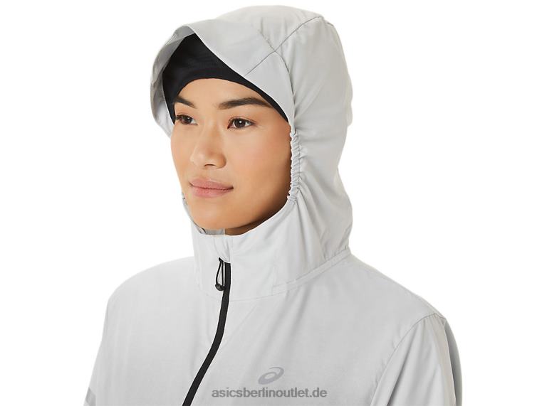 Damen-Lite-Show-Jacke BL4N2785Asics Gletschergrau/Performance-Schwarz