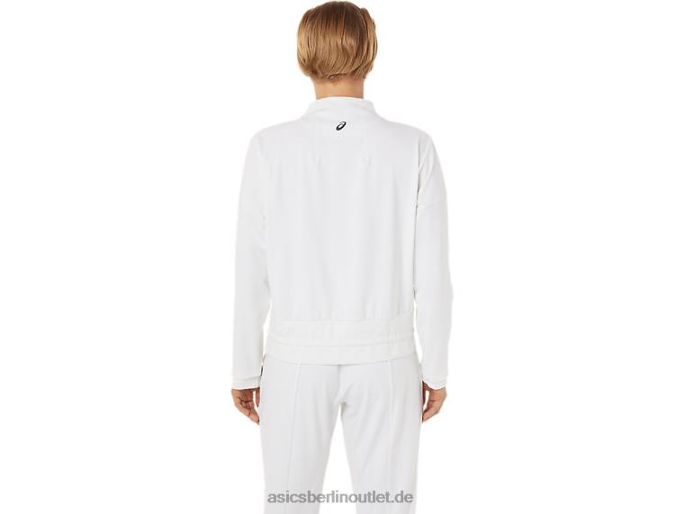 Damen-Tennisjacke BL4N3286Asics strahlend weiß/schwarz