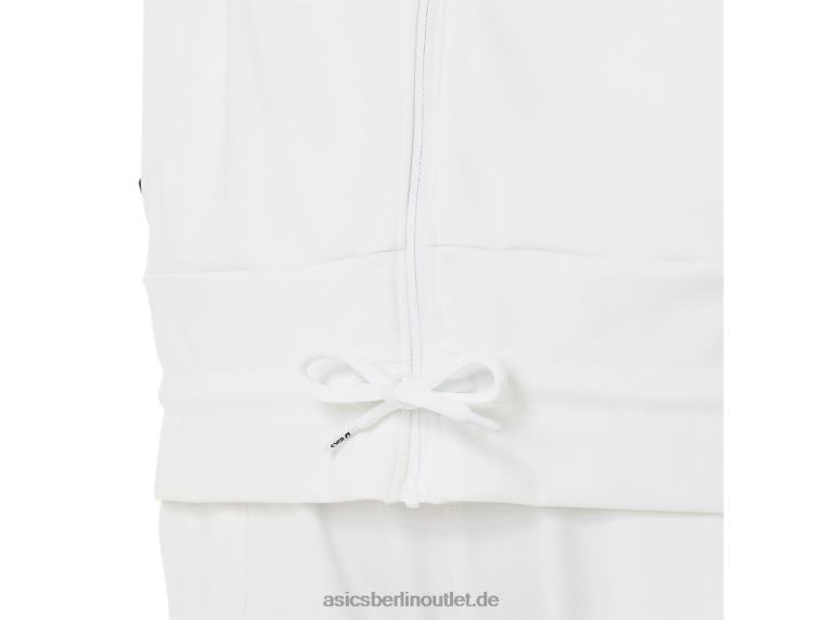 Damen-Tennisjacke BL4N3286Asics strahlend weiß/schwarz