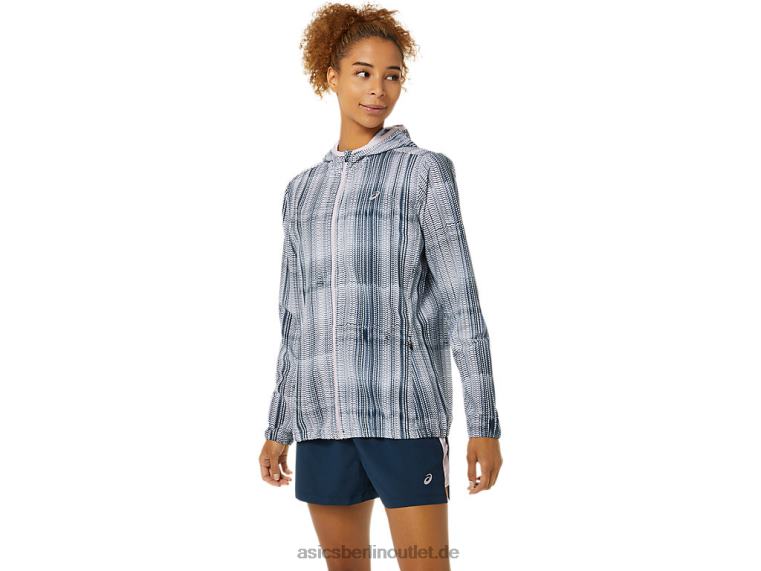 Fertige Grafikjacke für Damen BL4N3480Asics französischer Blaudruck/kaum rosa
