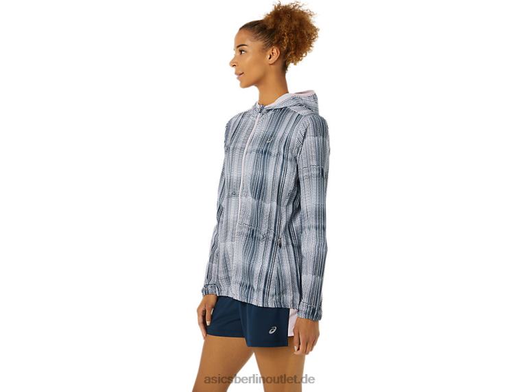 Fertige Grafikjacke für Damen BL4N3480Asics französischer Blaudruck/kaum rosa