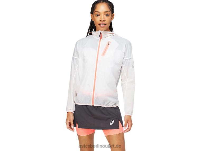 Fujitrail-Jacke für Damen BL4N3826Asics Strahlendes Weiß/flammende Koralle