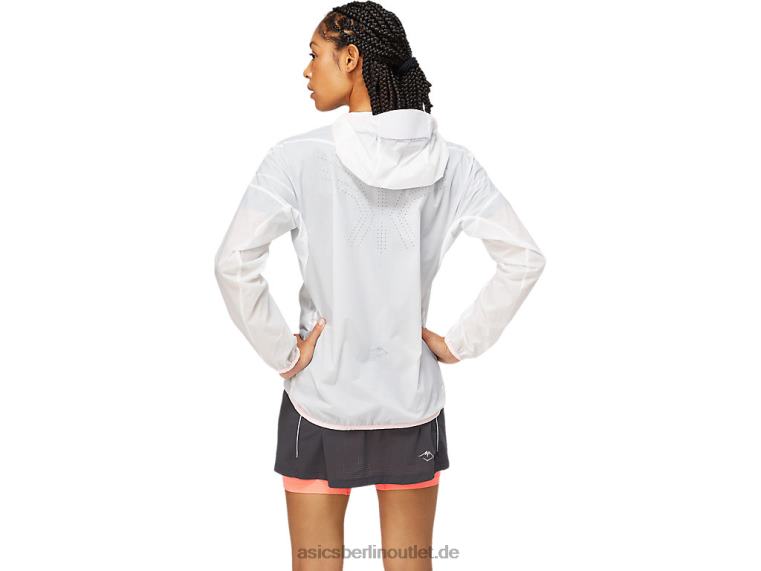 Fujitrail-Jacke für Damen BL4N3826Asics Strahlendes Weiß/flammende Koralle