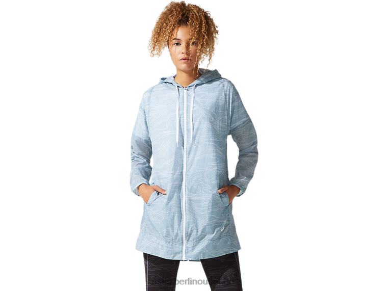 Luftige, gewebte lange Damenjacke BL4N4029Asics rauchblau