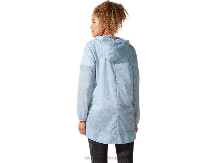 Luftige, gewebte lange Damenjacke BL4N4029Asics rauchblau