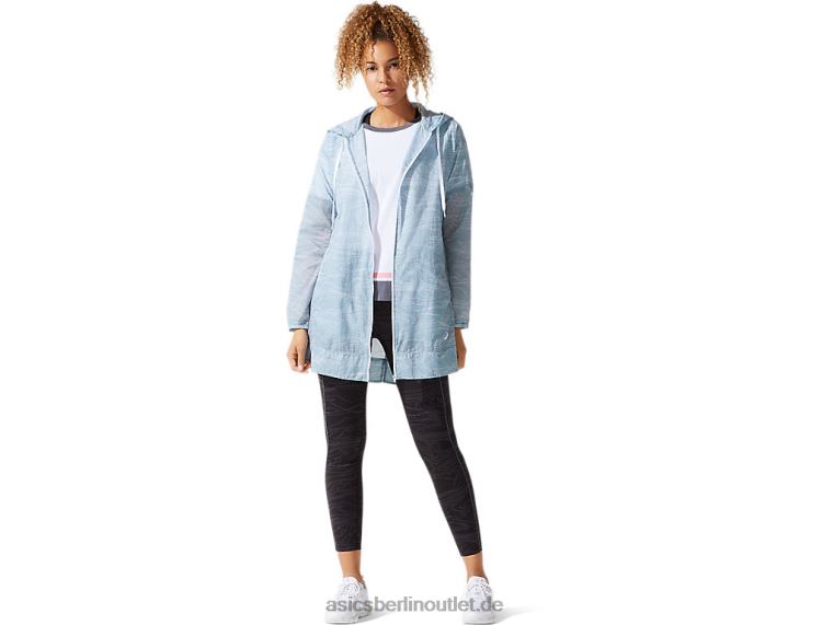 Luftige, gewebte lange Damenjacke BL4N4029Asics rauchblau