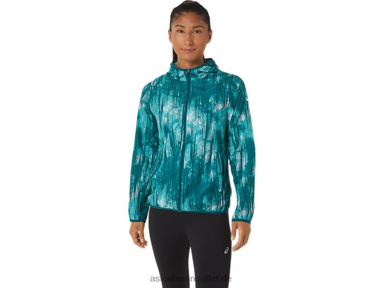 Packbare Damenjacke BL4N3088Asics Seeglas-Batikdruck
