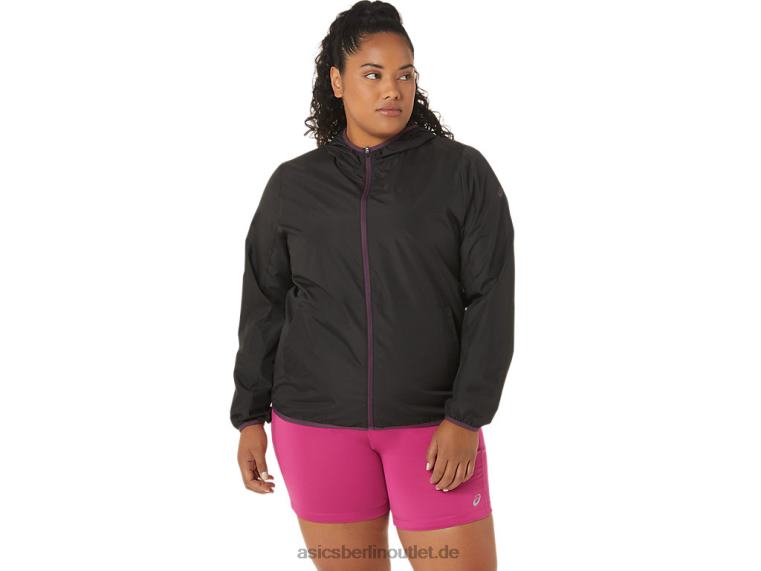 Packbare Damenjacke BL4N3358Asics Performance-Schwarz/Deep Plum
