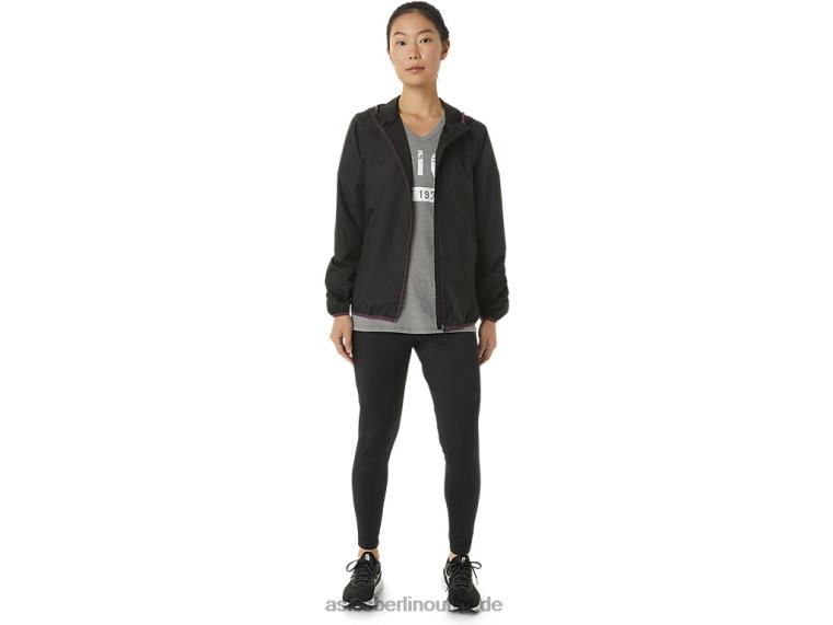 Packbare Damenjacke BL4N3358Asics Performance-Schwarz/Deep Plum
