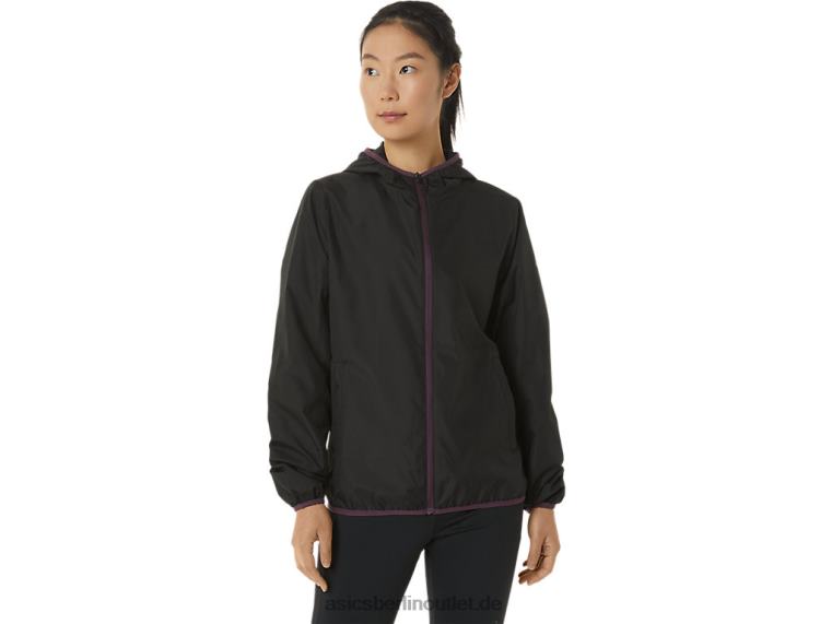 Packbare Damenjacke BL4N3358Asics Performance-Schwarz/Deep Plum