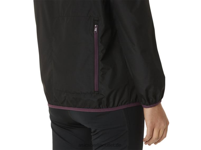 Packbare Damenjacke BL4N3358Asics Performance-Schwarz/Deep Plum