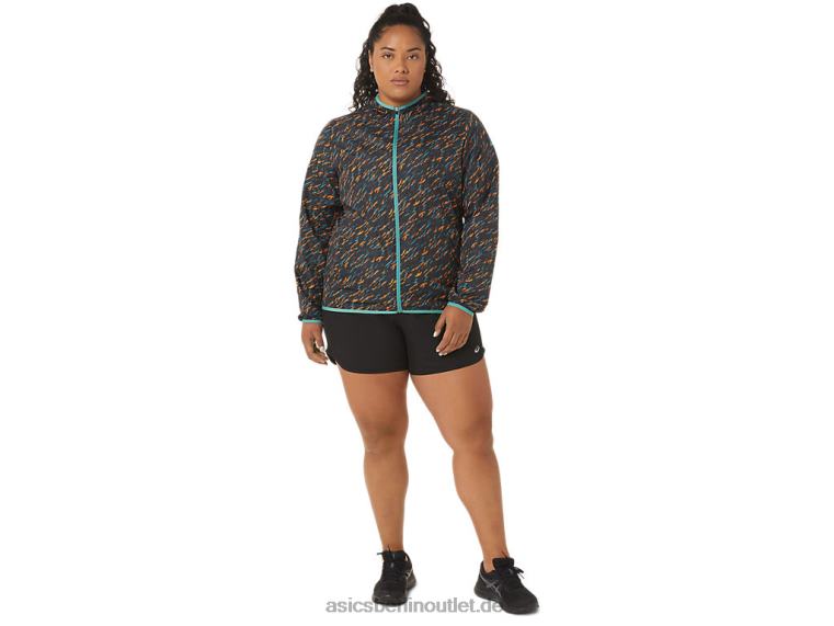 Packbare Damenjacke BL4N3399Asics Nachtschatten/Salbei-Druck