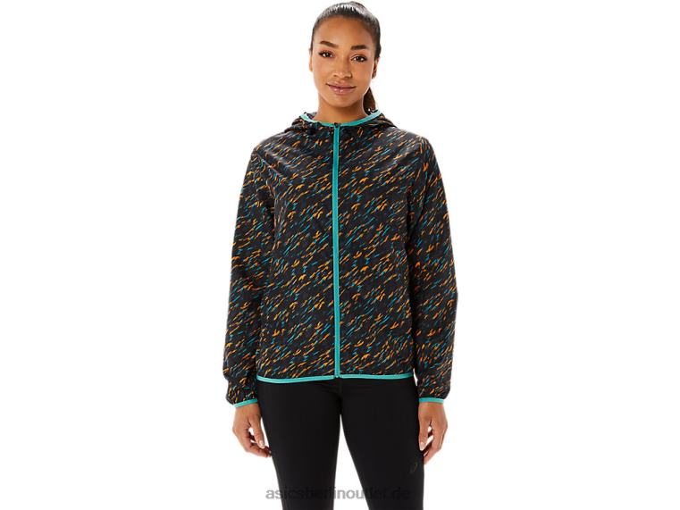 Packbare Damenjacke BL4N3399Asics Nachtschatten/Salbei-Druck