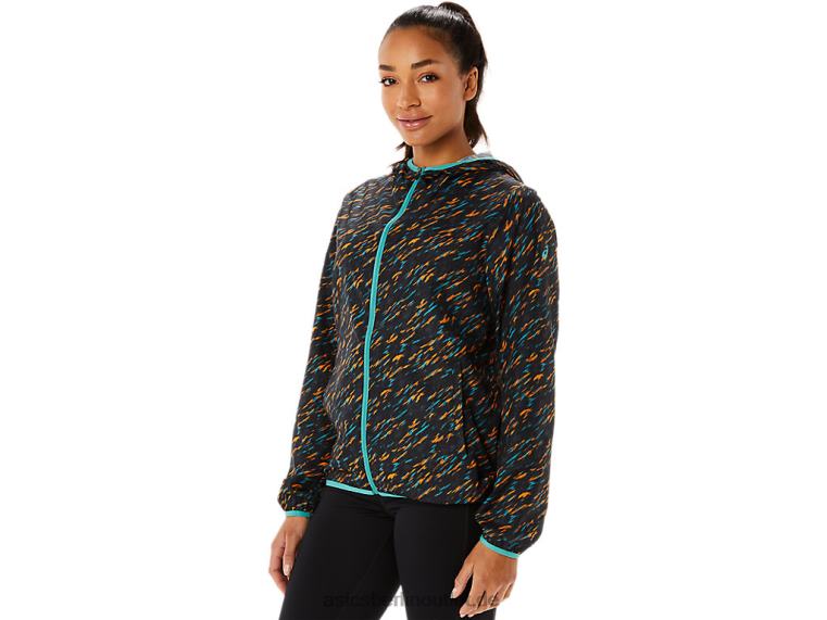 Packbare Damenjacke BL4N3399Asics Nachtschatten/Salbei-Druck