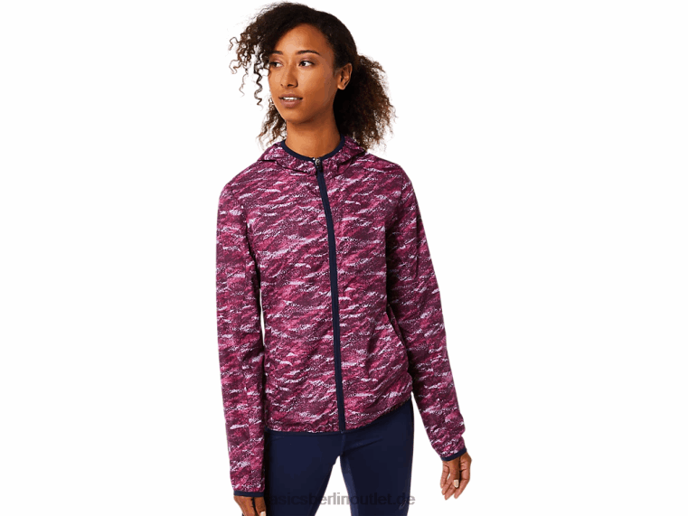 Packbare Damenjacke BL4N3718Asics Tiefer Mars-Print/Peacoat
