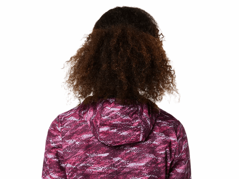 Packbare Damenjacke BL4N3718Asics Tiefer Mars-Print/Peacoat