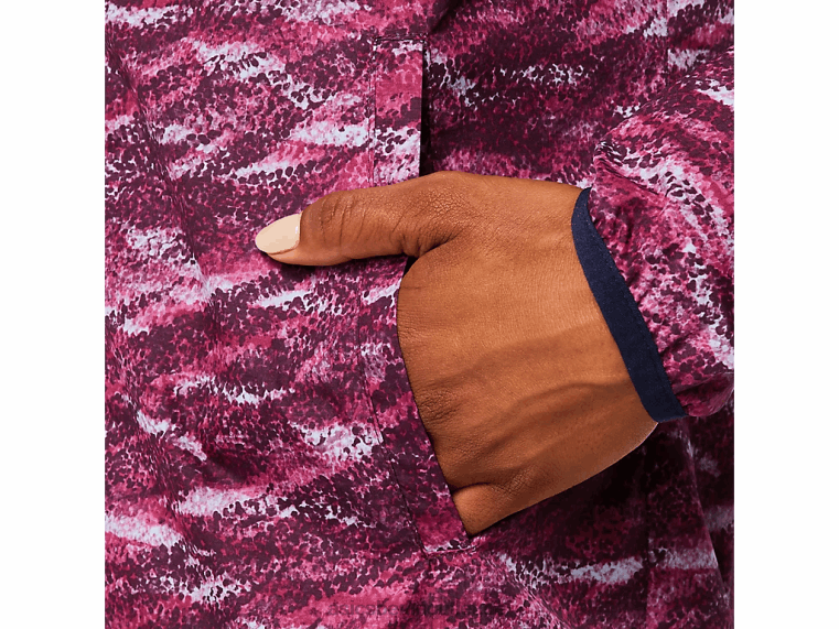 Packbare Damenjacke BL4N3718Asics Tiefer Mars-Print/Peacoat