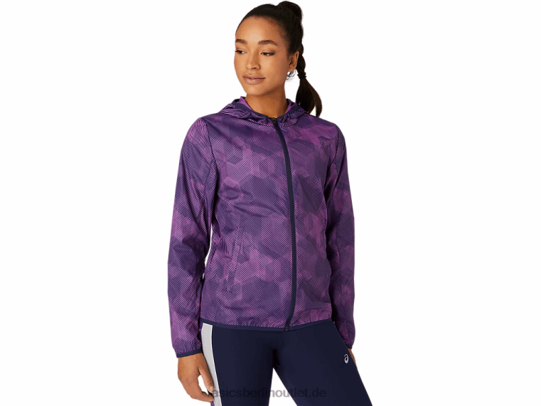 Packbare Damenjacke BL4N4100Asics digitaler Traubendruck/Peacoat
