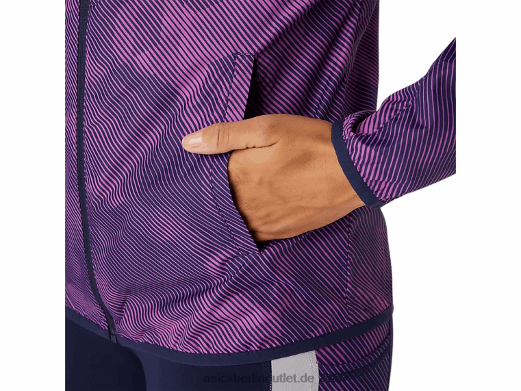 Packbare Damenjacke BL4N4100Asics digitaler Traubendruck/Peacoat