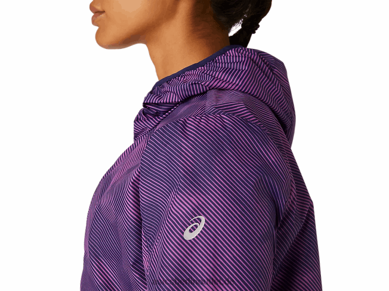 Packbare Damenjacke BL4N4100Asics digitaler Traubendruck/Peacoat