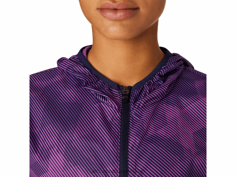 Packbare Damenjacke BL4N4100Asics digitaler Traubendruck/Peacoat