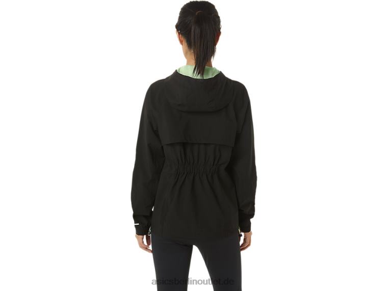 Wasserdichte Damenjacke BL4N2168Asics Performance-Schwarz/Flüstergrün