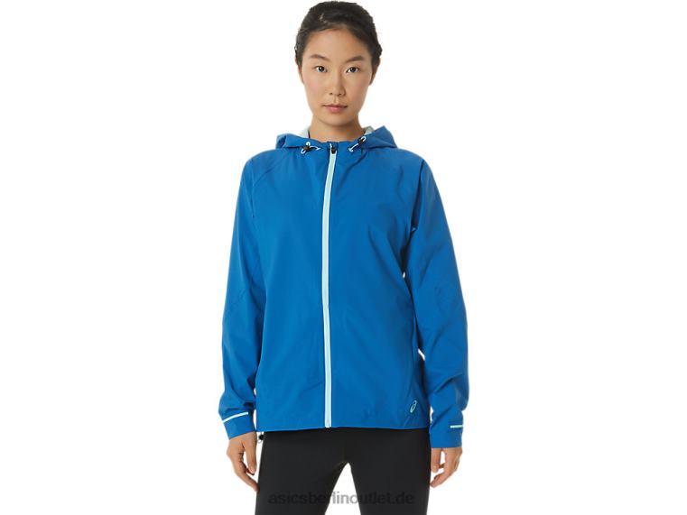 Wasserdichte Damenjacke BL4N3341Asics Seefahrt/klares Blau