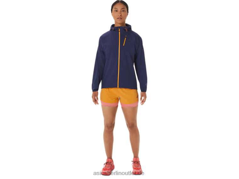 Wasserdichte Fujitrail-Jacke für Damen BL4N2535Asics Indigoblau/Sandsturm