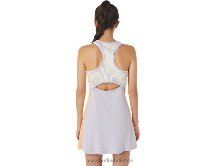 Damen-Court-Kleid mit Grafik BL4N2451Asics strahlendes Weiß/Dämmerungsviolett