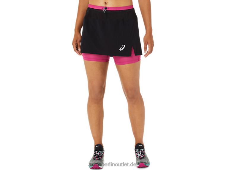 Fujitrail-Skort für Damen BL4N3507Asics Performance Schwarz/Fuchsiarot